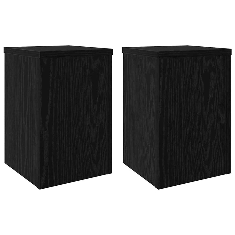 Load image into Gallery viewer, Vidaxl plantenstandaard 2 pcs zwart eiken 20 x 20 x 30 cm bewerkt hout