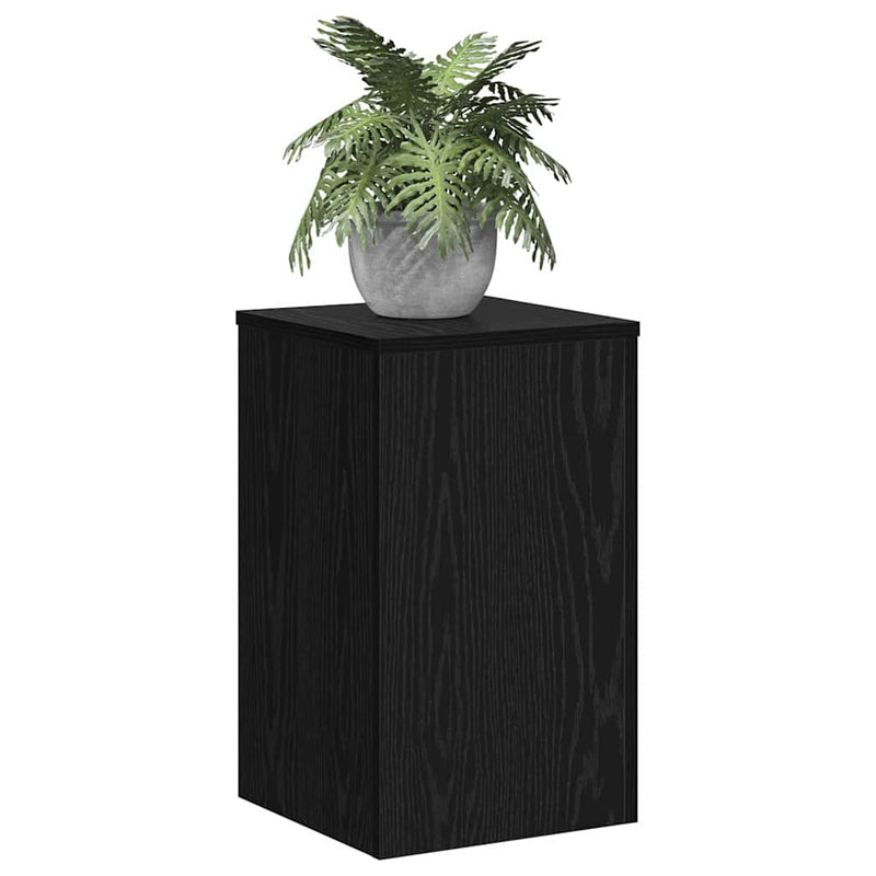 Load image into Gallery viewer, Vidaxl plantenstandaard 2 pcs zwart eiken 30 x 30 x 50 cm bewerkt hout