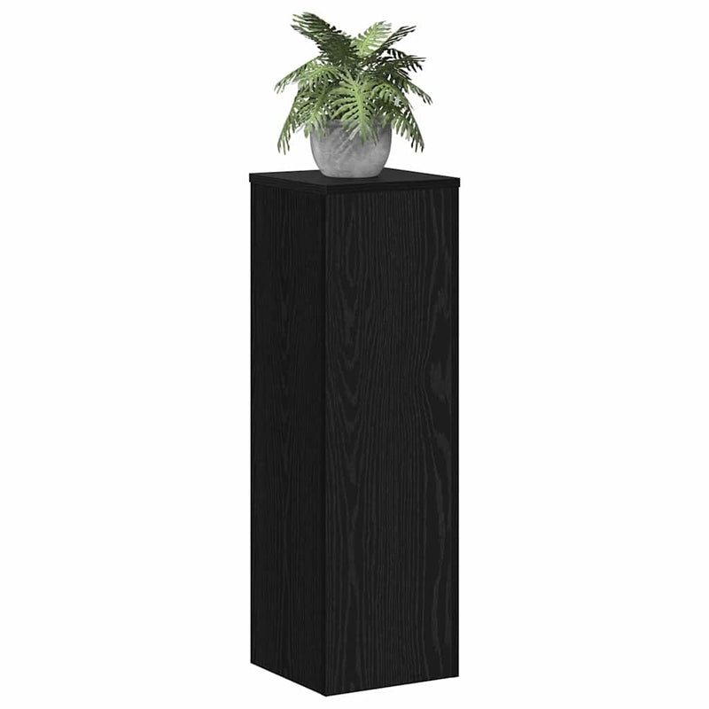 Load image into Gallery viewer, Vidaxl plantenstandaard 2 pcs zwart eiken 25 x 25 x 80 cm bewerkt hout