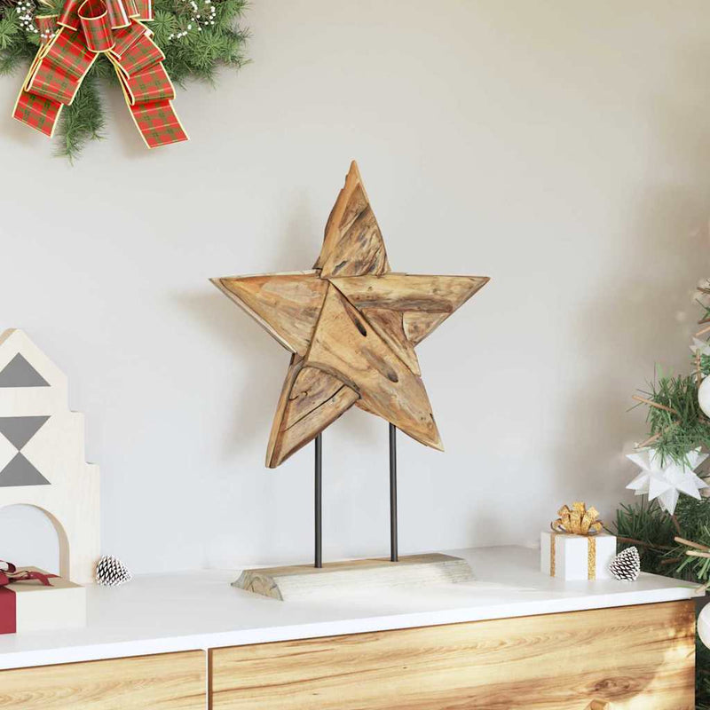 Load image into Gallery viewer, Vidaxl kerstster bruin 43,5 x 13,5 x 59 cm massief teakhout