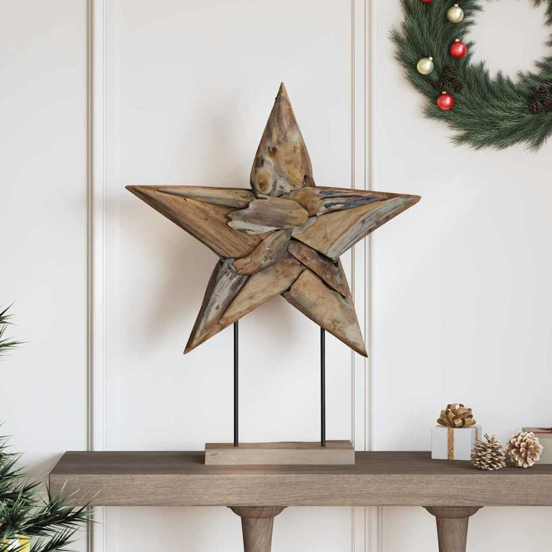 Load image into Gallery viewer, Vidaxl kerstster bruin 59,5 x 18 x 74 cm massief teakhout