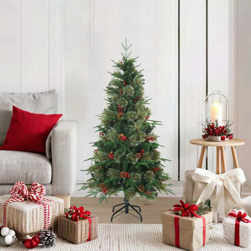 Load image into Gallery viewer, Vidaxl kunstmatige inklapbare kerstboom groen 120 cm pvc, pe en staal
