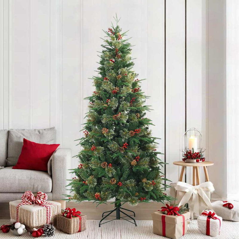 Load image into Gallery viewer, Vidaxl kunstmatige inklapbare kerstboom groen 210 cm pvc, pe en staal