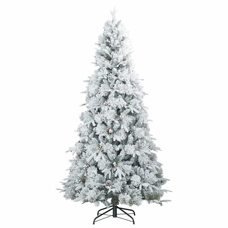 Load image into Gallery viewer, Vidaxl kunst kerstboom met geveerde takken, sneeuw bedekt wit 210 cm