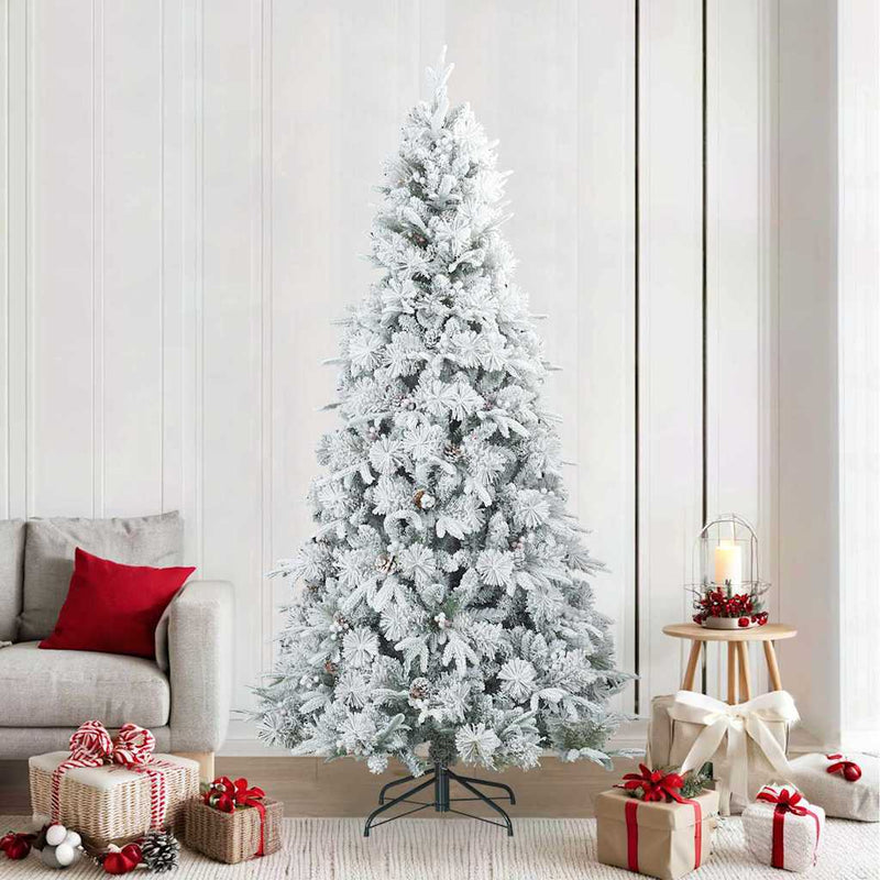 Load image into Gallery viewer, Vidaxl kunst kerstboom met geveerde takken, sneeuw bedekt wit 240 cm