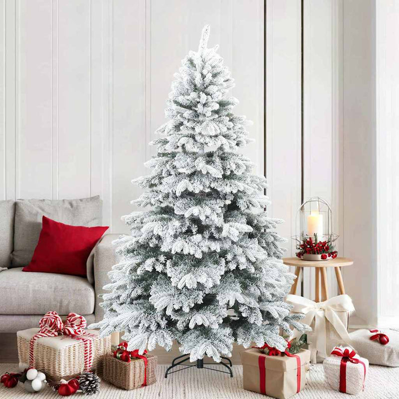 Load image into Gallery viewer, Vidaxl kunst kerstboom met geveerde takken, sneeuw bedekt wit 180 cm