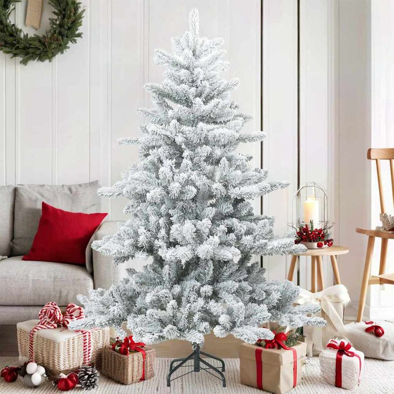 Load image into Gallery viewer, Vidaxl kunst kerstboom met geveerde takken, sneeuw bedekt wit 150 cm
