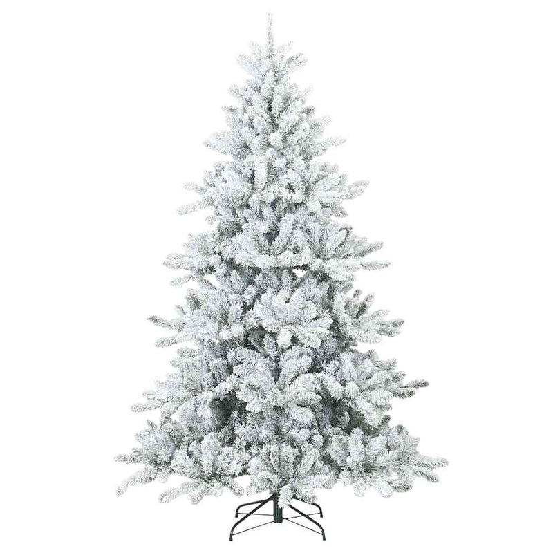 Load image into Gallery viewer, Vidaxl kunst kerstboom met geveerde takken, sneeuw bedekt wit 210 cm