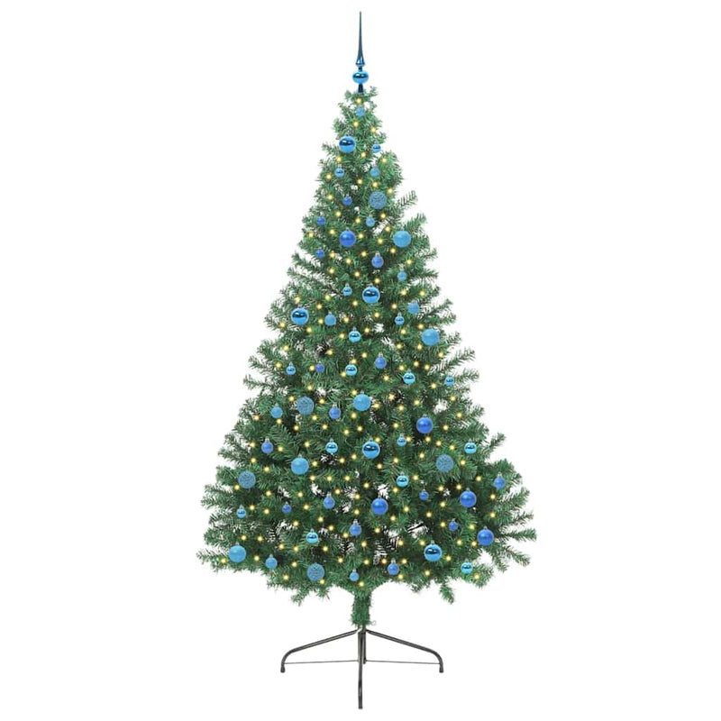 Load image into Gallery viewer, Vidaxl kunstmatig voorverlicht kerstboom met 300 led groen 240 cm pvc