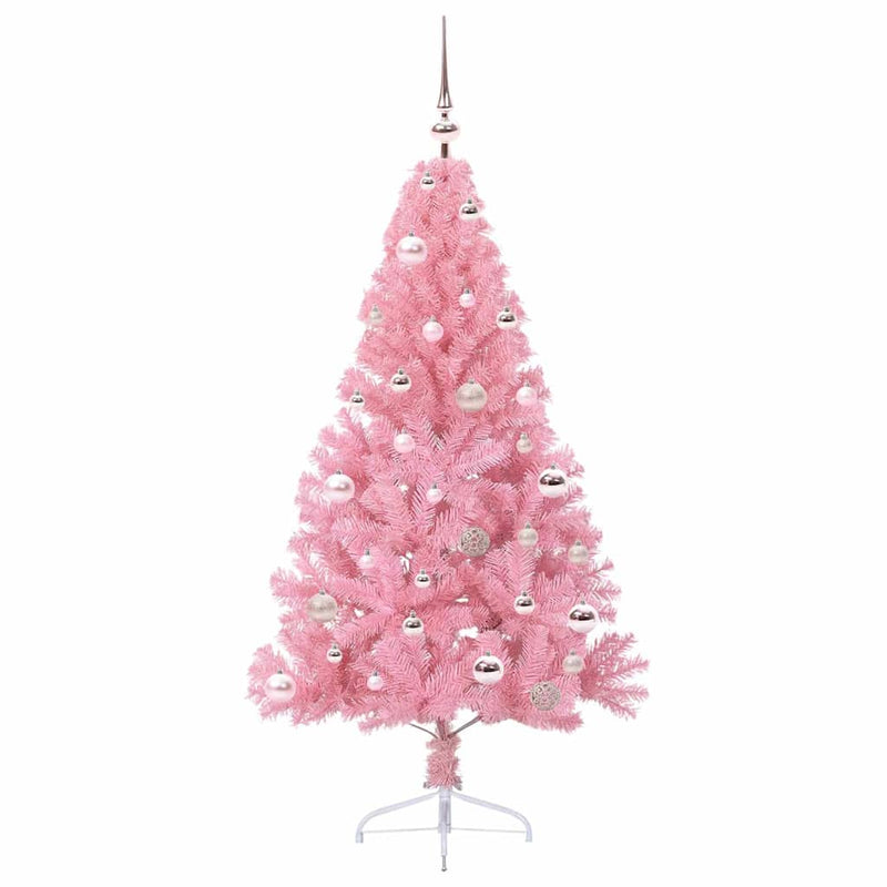 Load image into Gallery viewer, Vidaxl kunstmatig voorverlicht kerstboom met 150 led roze 150 cm pvc
