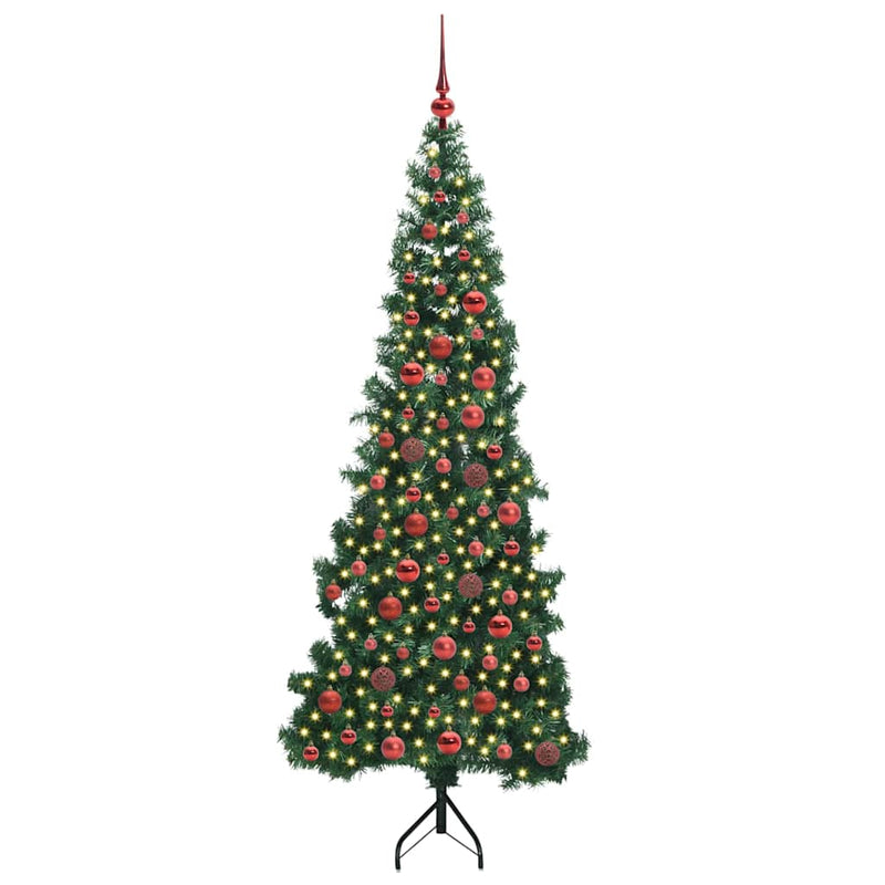 Load image into Gallery viewer, Vidaxl hoek kunstkerstboom met 300 led groen 180 cm pvc en metaal