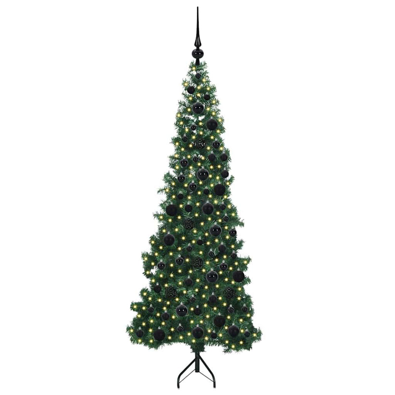 Load image into Gallery viewer, Vidaxl hoek kunstkerstboom met 300 led groen 180 cm pvc en metaal