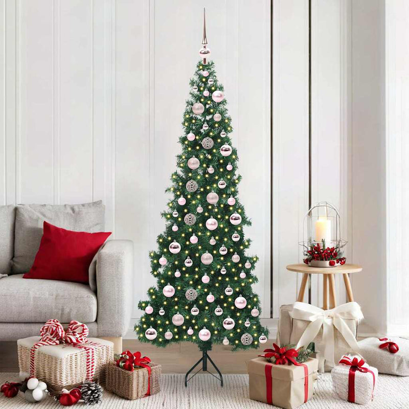 Load image into Gallery viewer, Vidaxl hoek kunstkerstboom met 300 led groen 180 cm pvc en metaal