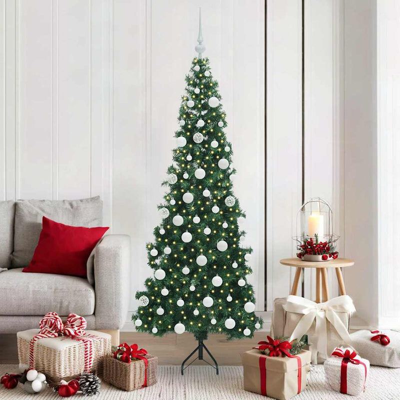 Load image into Gallery viewer, Vidaxl hoek kunstkerstboom met 300 led groen 180 cm pvc en metaal