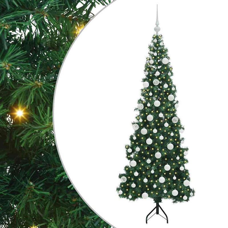 Load image into Gallery viewer, Vidaxl hoek kunstkerstboom met 300 led groen 180 cm pvc en metaal