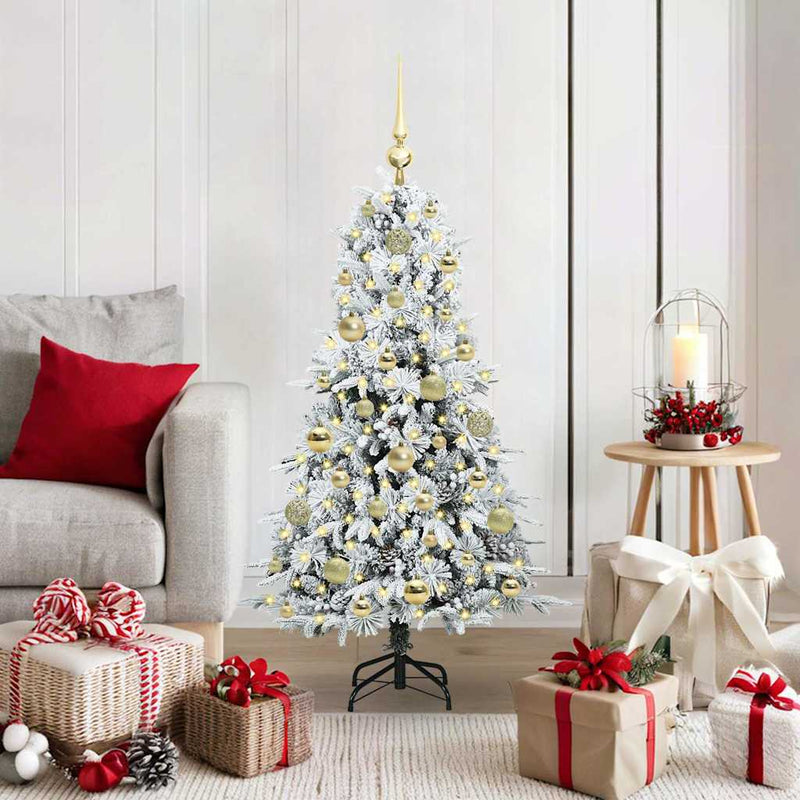 Load image into Gallery viewer, Vidaxl kunstmatige inklapbare kerstboom wit 120 cm pe en pvc