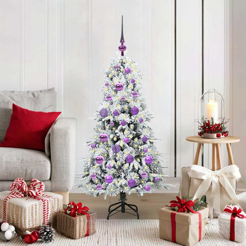 Load image into Gallery viewer, Vidaxl kunstmatige inklapbare kerstboom wit 120 cm pe en pvc