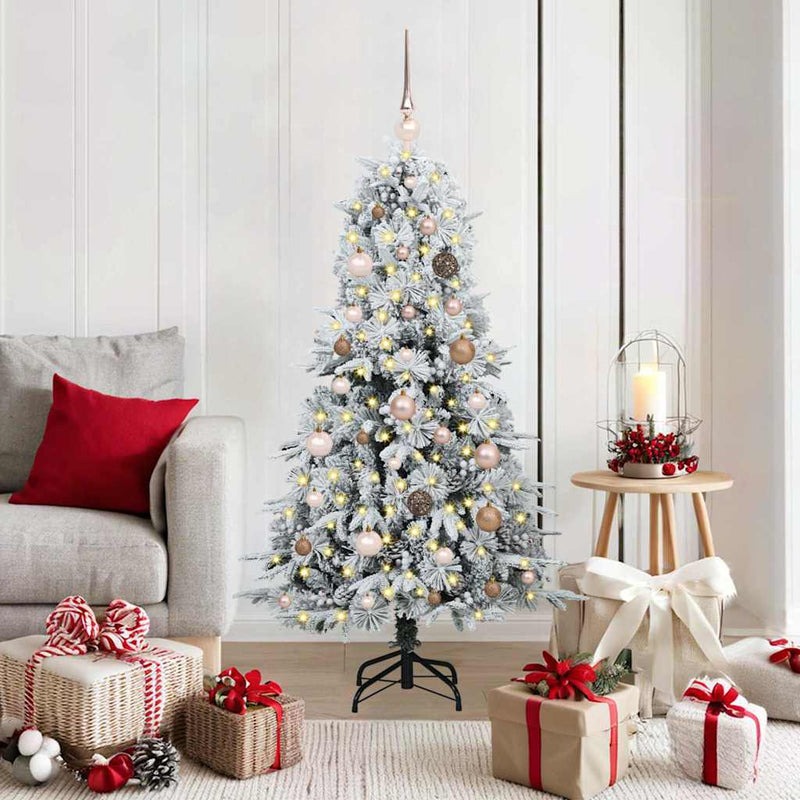 Load image into Gallery viewer, Vidaxl kunstmatige inklapbare kerstboom wit 150 cm pe en pvc
