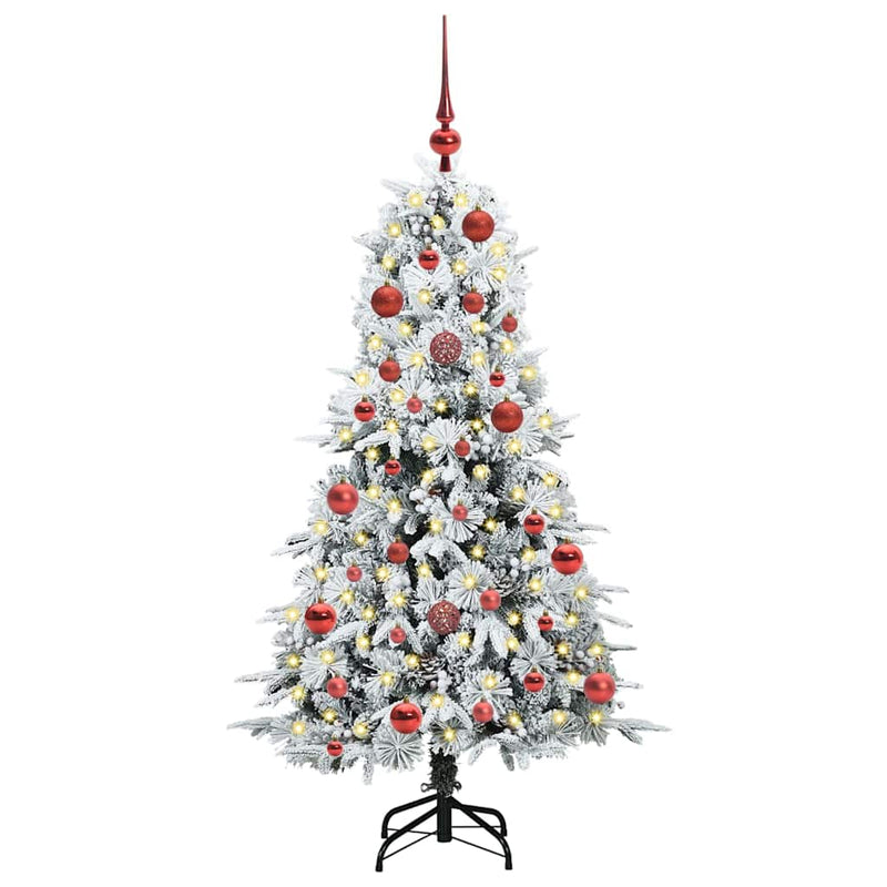 Load image into Gallery viewer, Vidaxl kunstmatige inklapbare kerstboom wit 150 cm pe en pvc