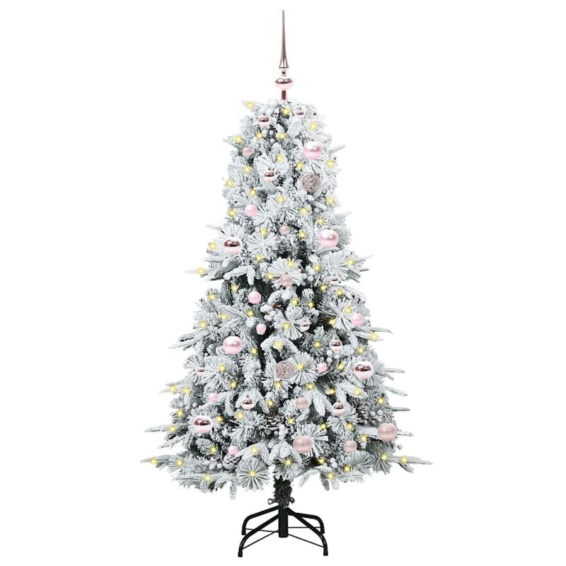 Load image into Gallery viewer, Vidaxl kunstmatige inklapbare kerstboom wit 150 cm pe en pvc