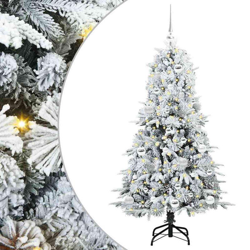 Load image into Gallery viewer, Vidaxl kunstmatige inklapbare kerstboom wit 150 cm pe en pvc