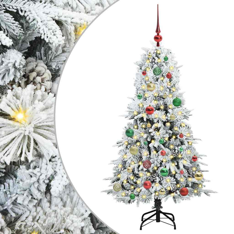 Load image into Gallery viewer, Vidaxl kunstmatige inklapbare kerstboom wit 150 cm pe en pvc