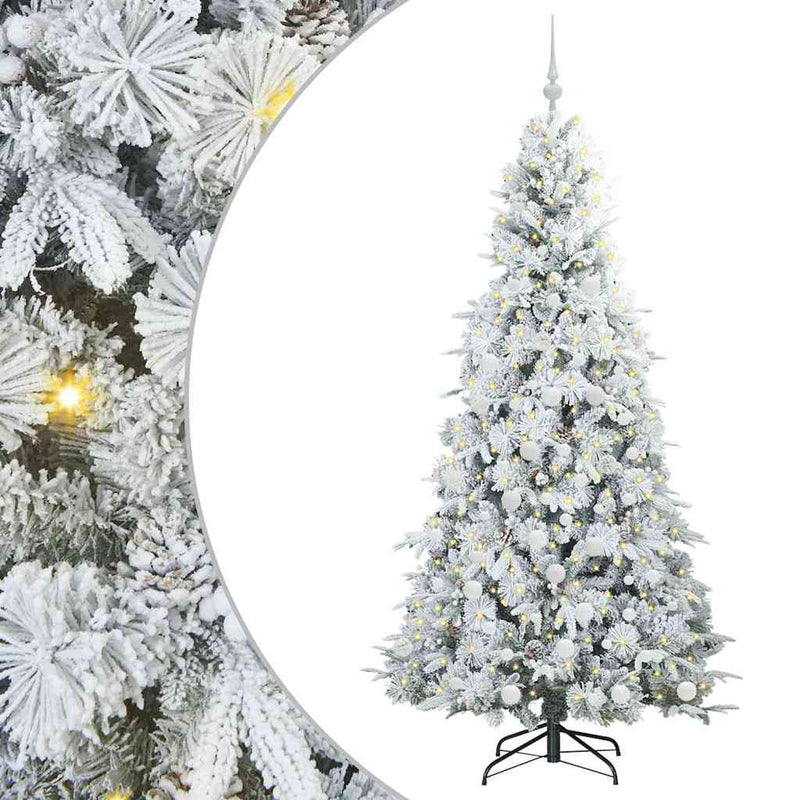 Load image into Gallery viewer, Vidaxl kunstmatige inklapbare kerstboom wit 180 cm pe en pvc