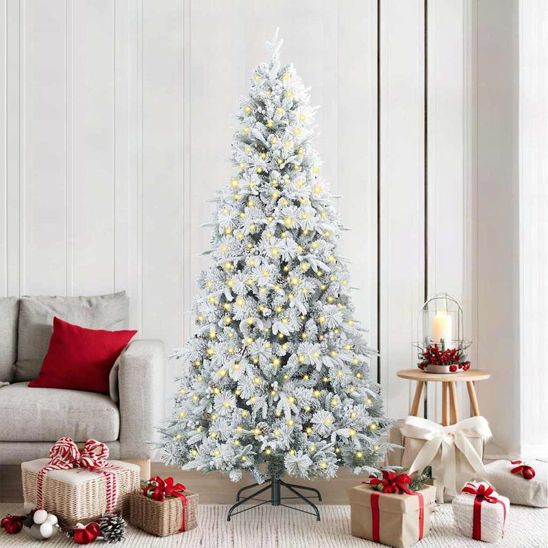 Load image into Gallery viewer, Vidaxl kunstmatige inklapbare kerstboom wit 210 cm pe en pvc