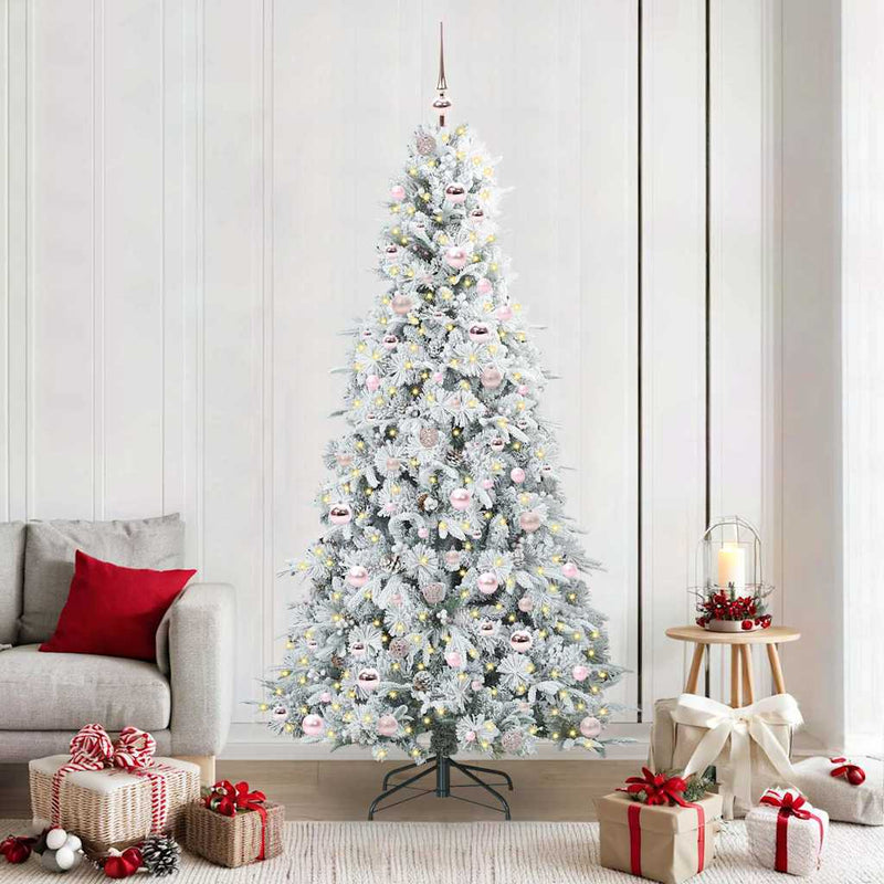 Load image into Gallery viewer, Vidaxl kunstmatige inklapbare kerstboom wit 210 cm pe en pvc