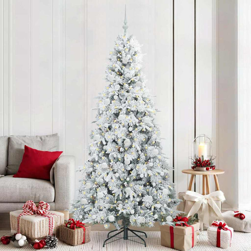 Load image into Gallery viewer, Vidaxl kunstmatige inklapbare kerstboom wit 210 cm pe en pvc