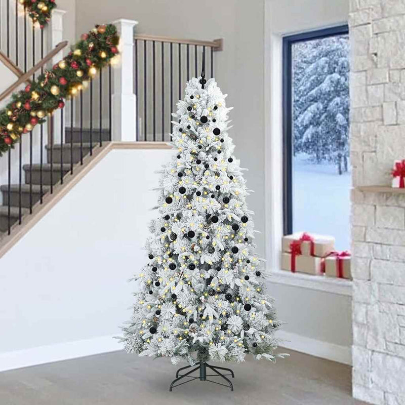 Load image into Gallery viewer, Vidaxl kunstmatige inklapbare kerstboom wit 240 cm pe en pvc