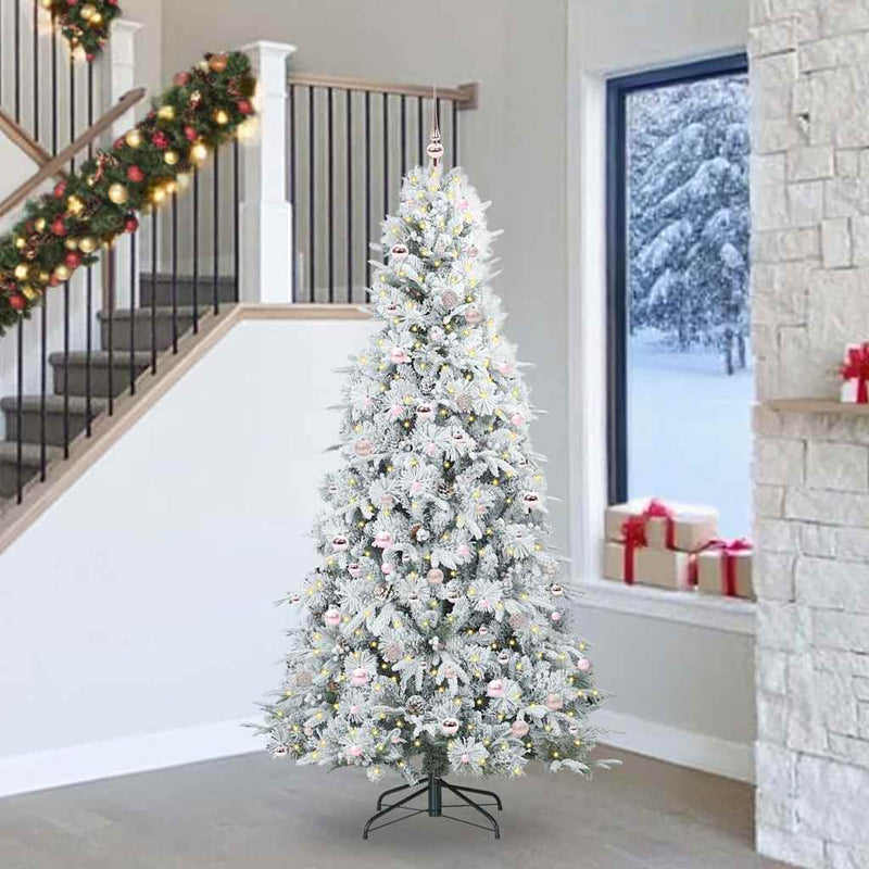 Load image into Gallery viewer, Vidaxl kunstmatige inklapbare kerstboom wit 240 cm pe en pvc
