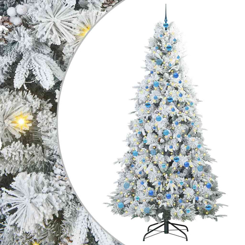 Load image into Gallery viewer, Vidaxl kunstmatige inklapbare kerstboom wit 240 cm pe en pvc