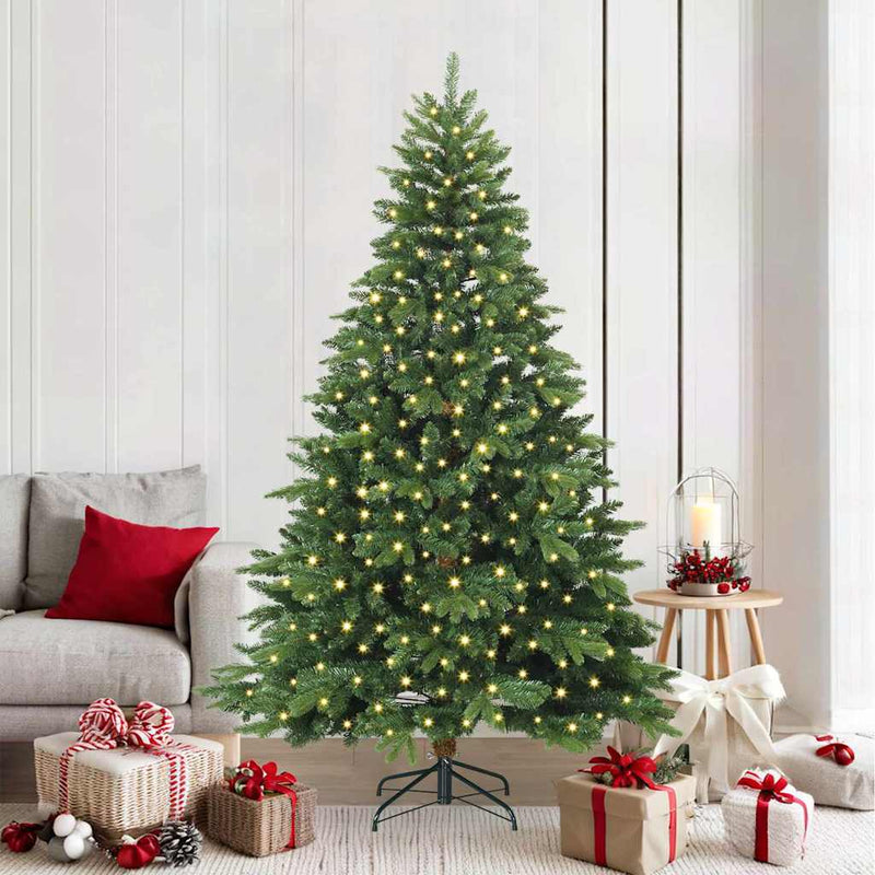 Load image into Gallery viewer, Vidaxl kunstkerstboom met 300 led met standaard groen 210 cm pe en pvc