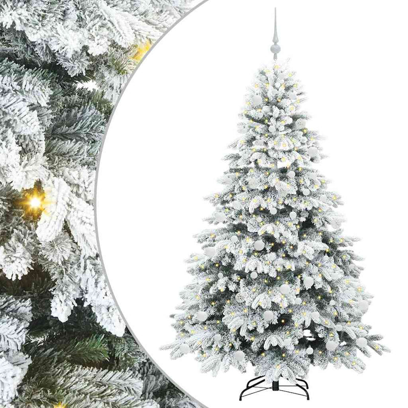 Load image into Gallery viewer, Vidaxl kunstkerstboom met 300 led met standaard wit 180 cm pe en pvc