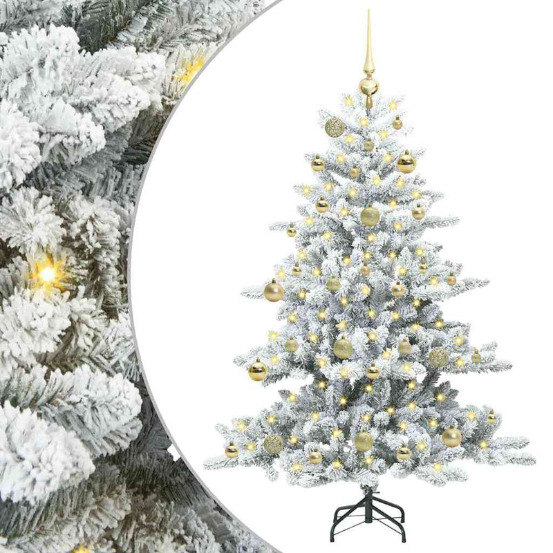 Load image into Gallery viewer, Vidaxl kunstmatige inklapbare kerstboom wit 150 cm pvc en staal