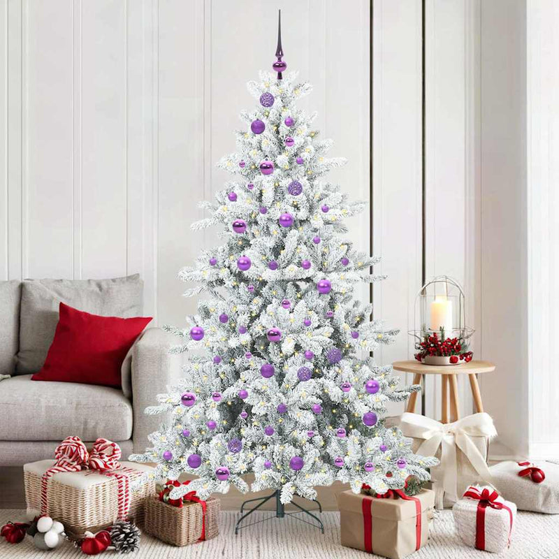 Load image into Gallery viewer, Vidaxl kunstmatige inklapbare kerstboom wit 180 cm pvc en staal