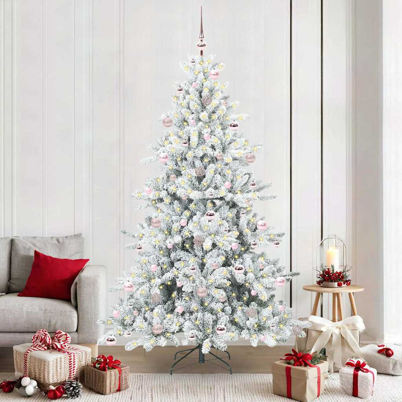 Load image into Gallery viewer, Vidaxl kunstmatige inklapbare kerstboom wit 210 cm pvc en staal