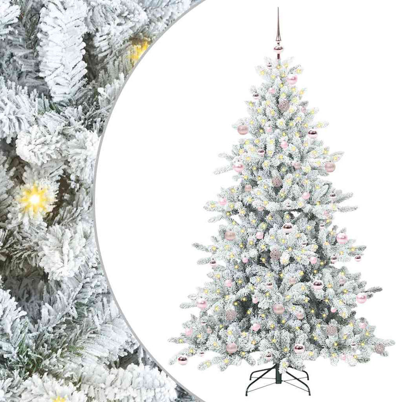 Load image into Gallery viewer, Vidaxl kunstmatige inklapbare kerstboom wit 210 cm pvc en staal