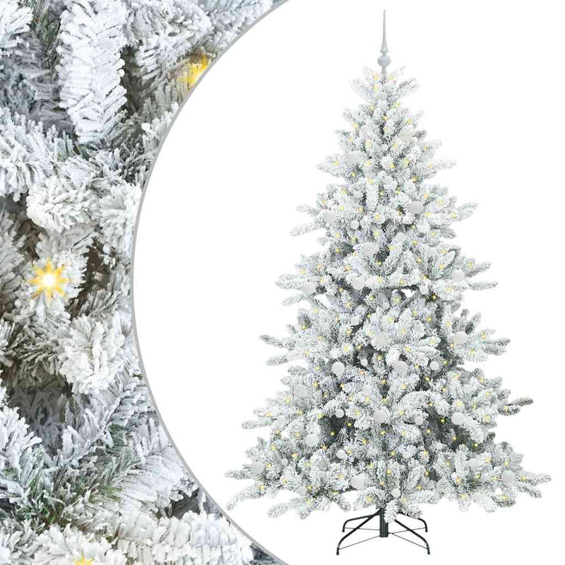 Load image into Gallery viewer, Vidaxl kunstmatige inklapbare kerstboom wit 210 cm pvc en staal