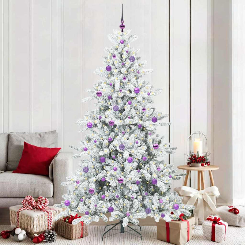 Load image into Gallery viewer, Vidaxl kunstmatige inklapbare kerstboom wit 210 cm pvc en staal