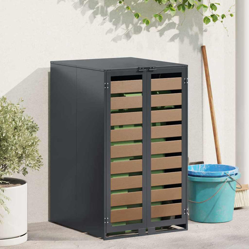 Load image into Gallery viewer, Vidaxl afvalcontaineropslag met gasliftdeksel voor 240l container