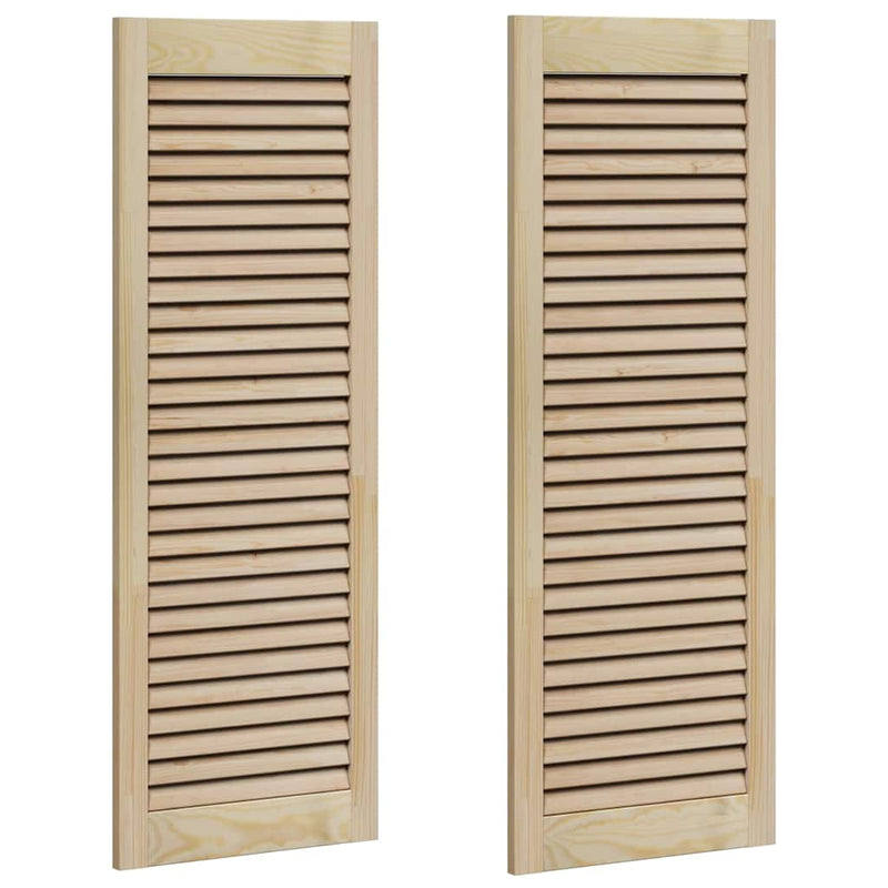 Load image into Gallery viewer, Vidaxl kastdeur 2 pcs naturel 110 x 2,1 x 39,5 cm massief grenenhout