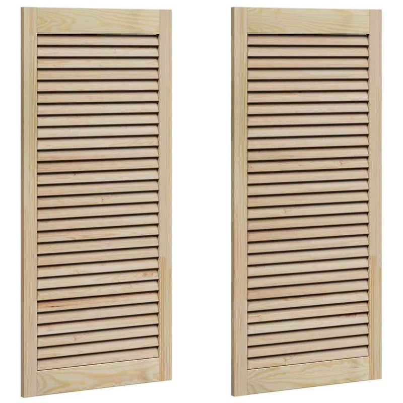 Load image into Gallery viewer, Vidaxl kastdeur 2 pcs naturel 49,5 x 2,1 x 110 cm massief grenenhout