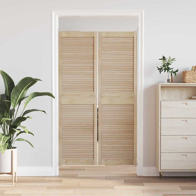 Load image into Gallery viewer, Vidaxl kastdeur 2 pcs naturel 170 x 2,1 x 49,5 cm massief grenenhout