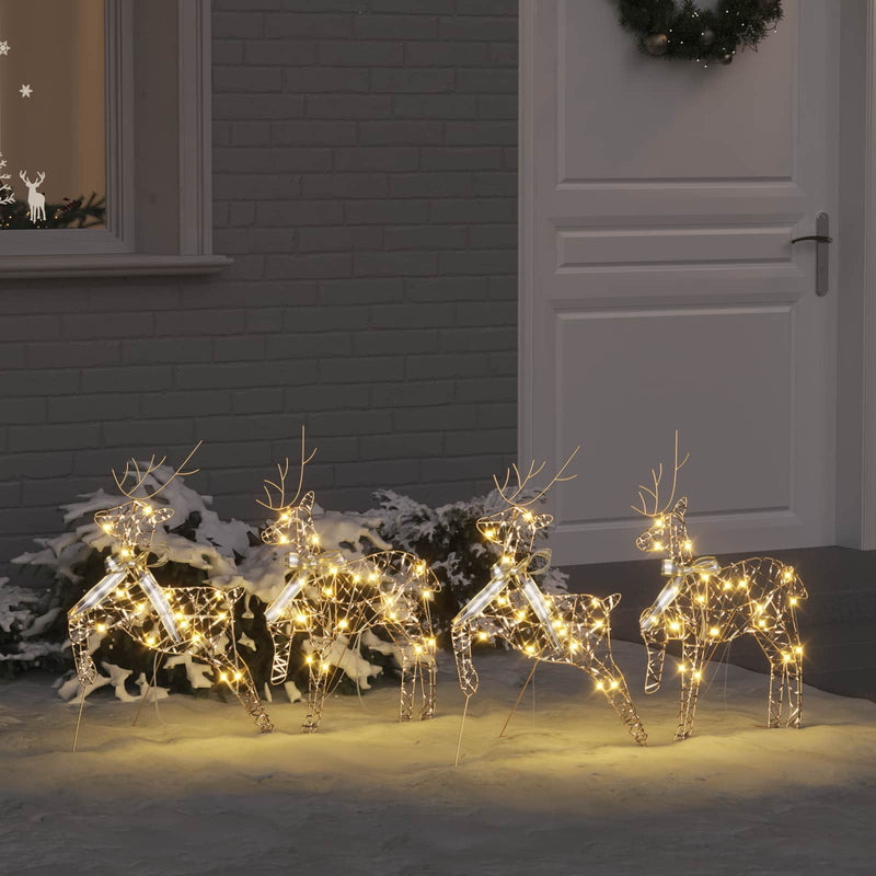 Load image into Gallery viewer, Vidaxl led rendieren met 80 led 4 pcs goud pet