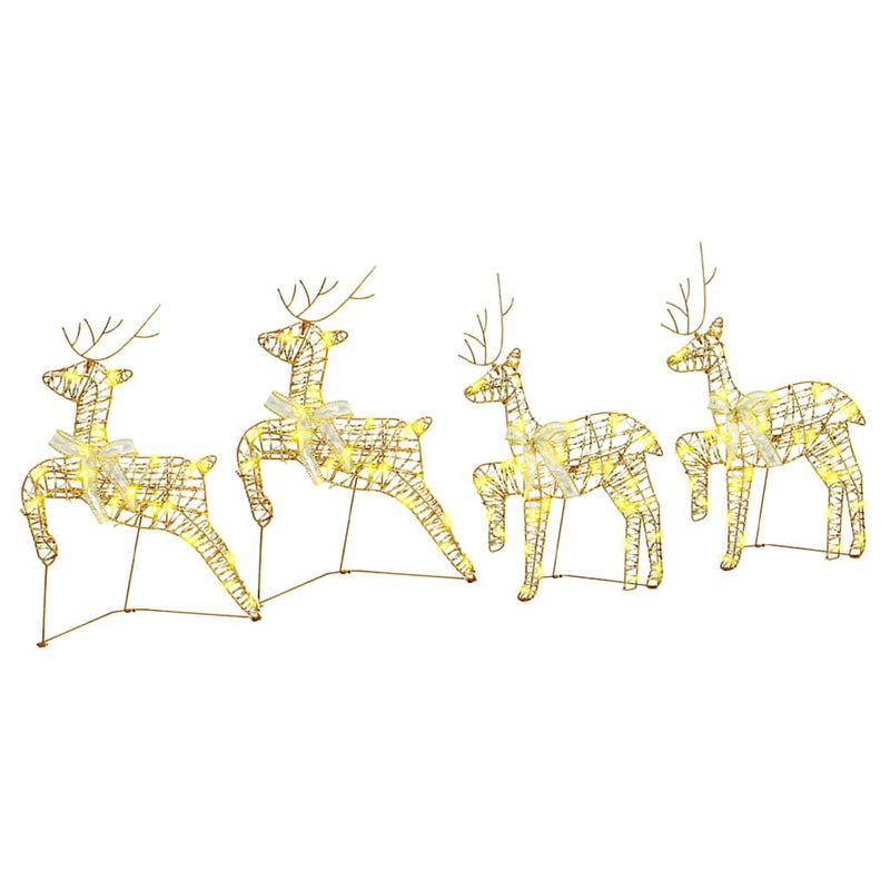 Load image into Gallery viewer, Vidaxl led rendieren met 80 led 4 pcs goud pet