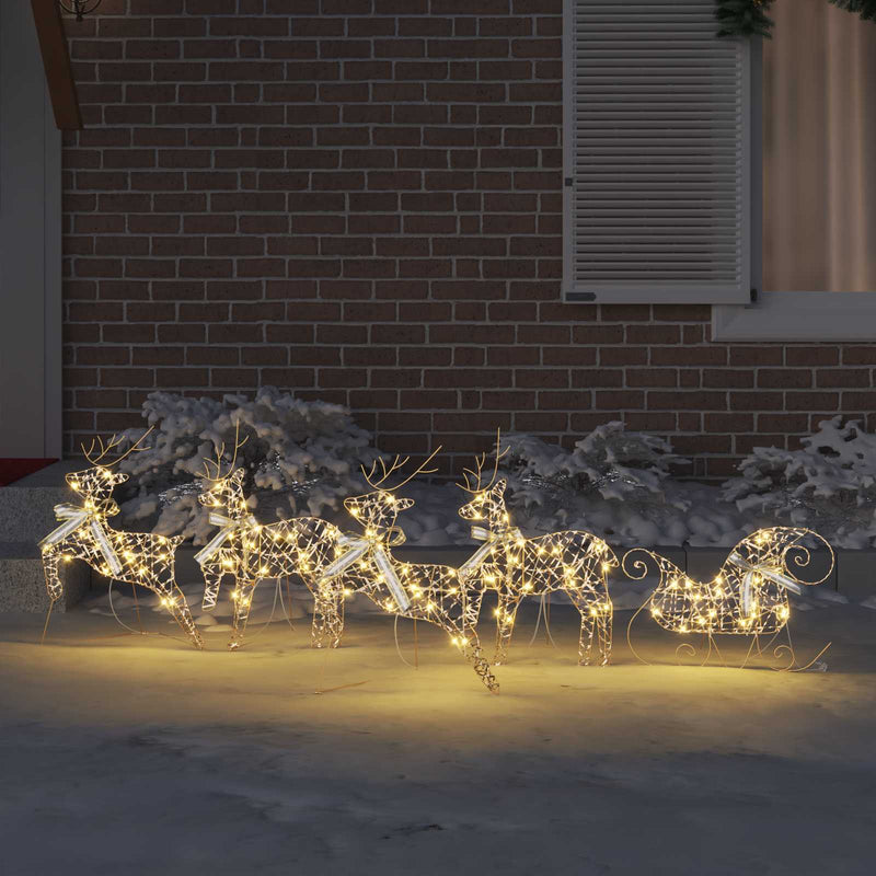 Load image into Gallery viewer, Vidaxl led rendieren met 40 led 5 pcs goud pet