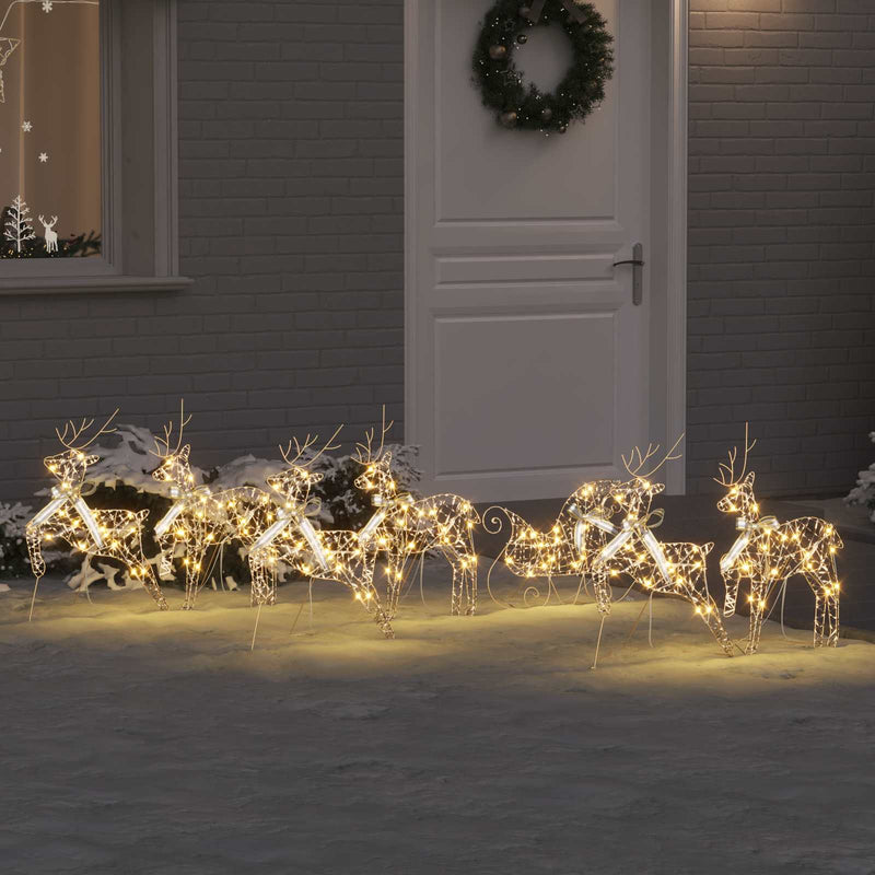 Load image into Gallery viewer, Vidaxl led rendieren met 40 led 7 pcs goud pet