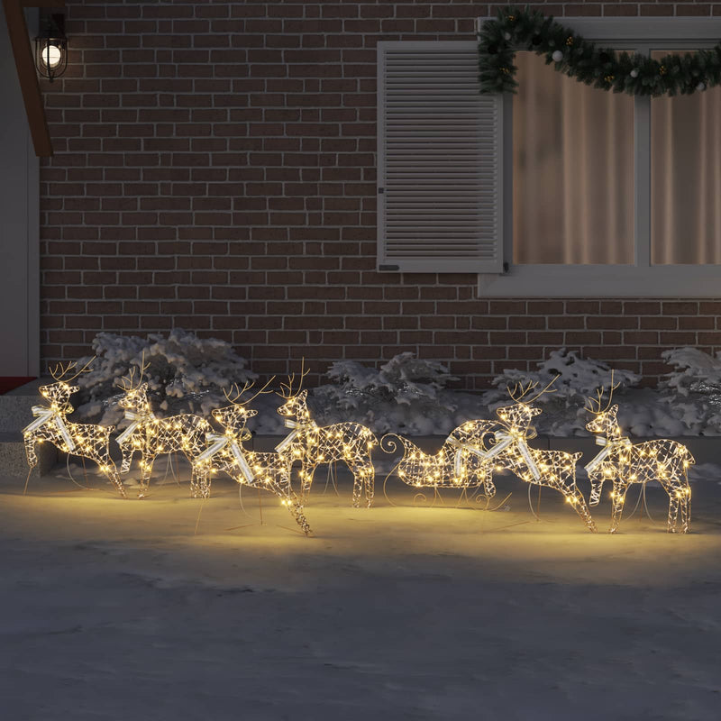 Load image into Gallery viewer, Vidaxl led rendieren met 40 led 7 pcs goud pet